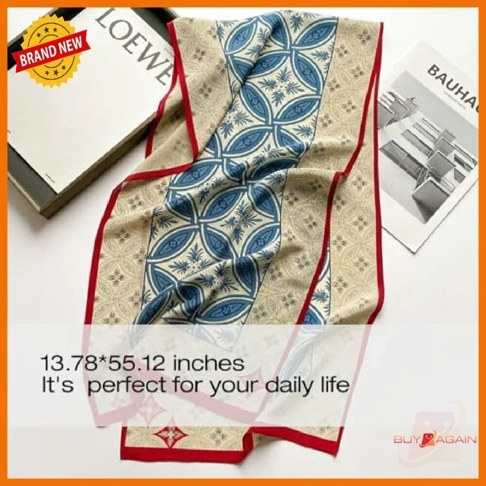 Luxury Mulberry Silk Scarf Long Lightweight Travel Wraps Anti-Wrinkle